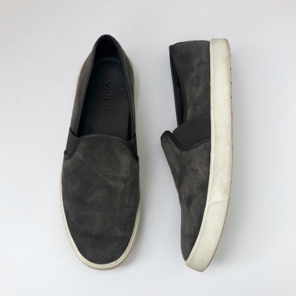 Vince Gray Suede Slip On Sneakers - Picture 3 of 10